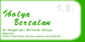 ibolya bertalan business card